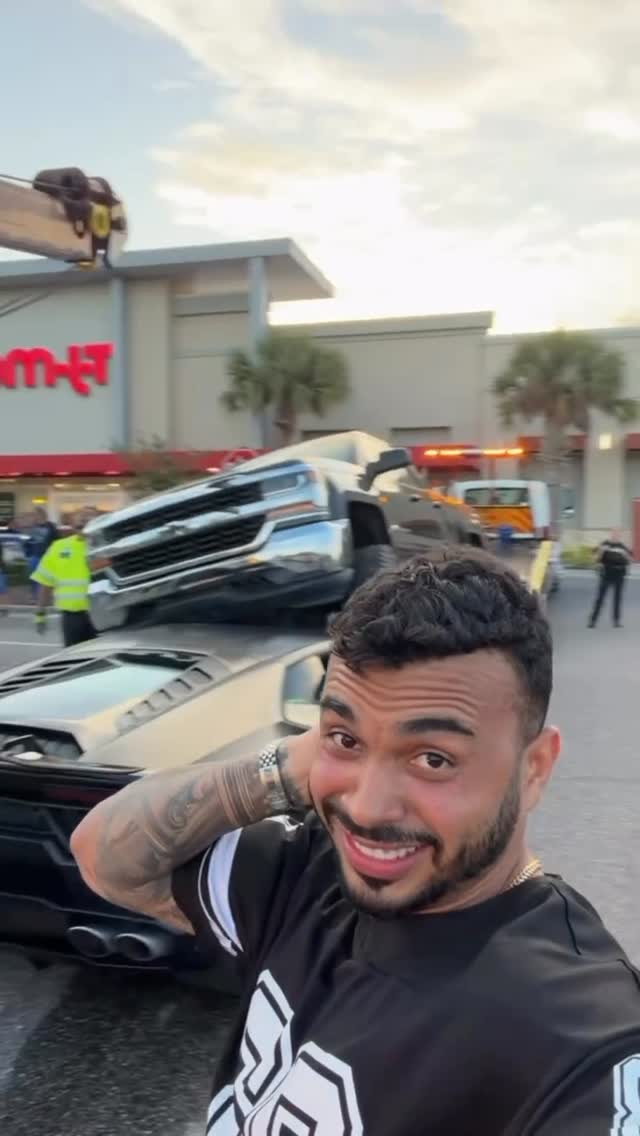 Shocking video shows Florida pickup truck crushing $250K Lamborghini with driver inside just 5 months after it was bought