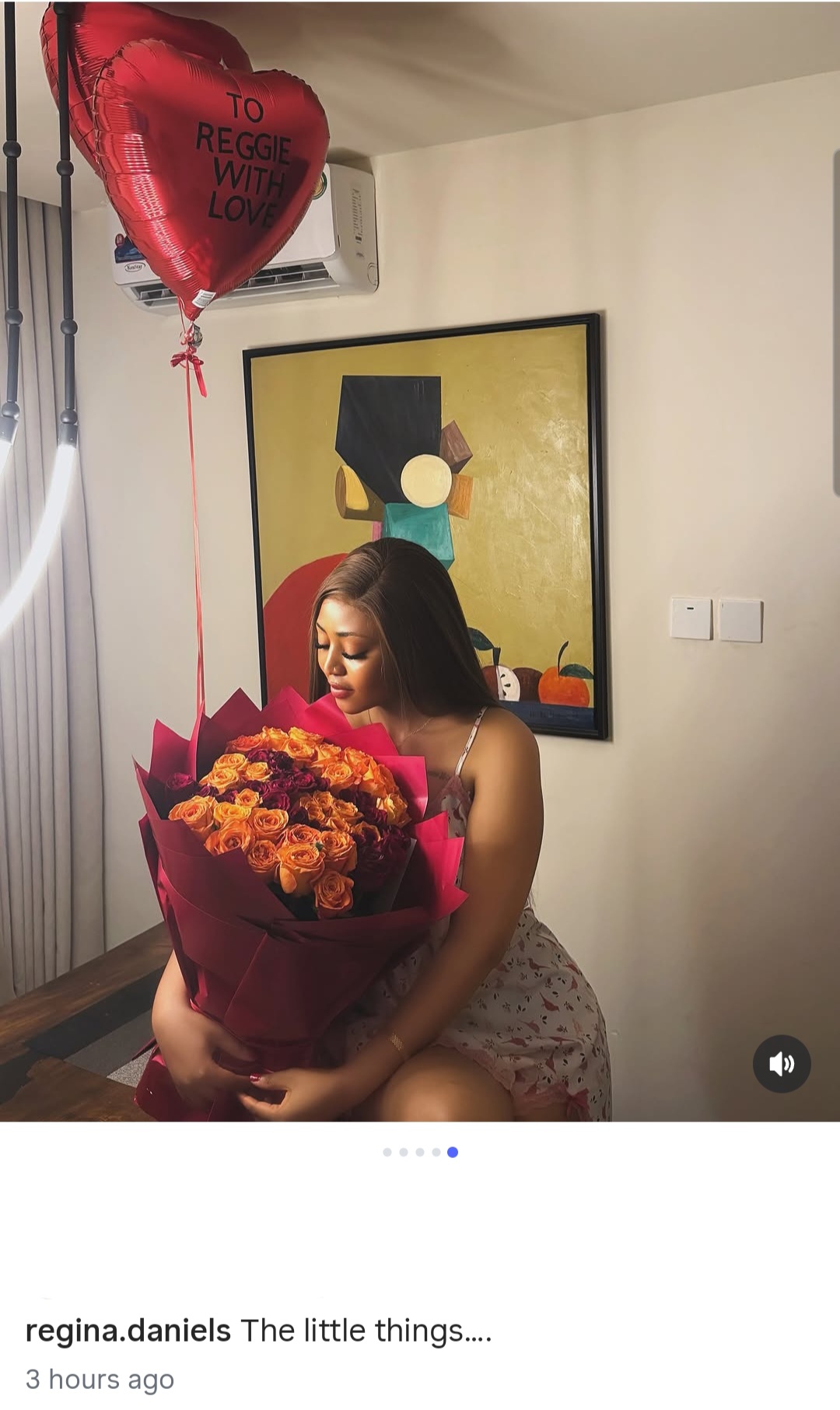 Regina Daniels shows off romantic gifts and note she received from a mystery person (photos)
