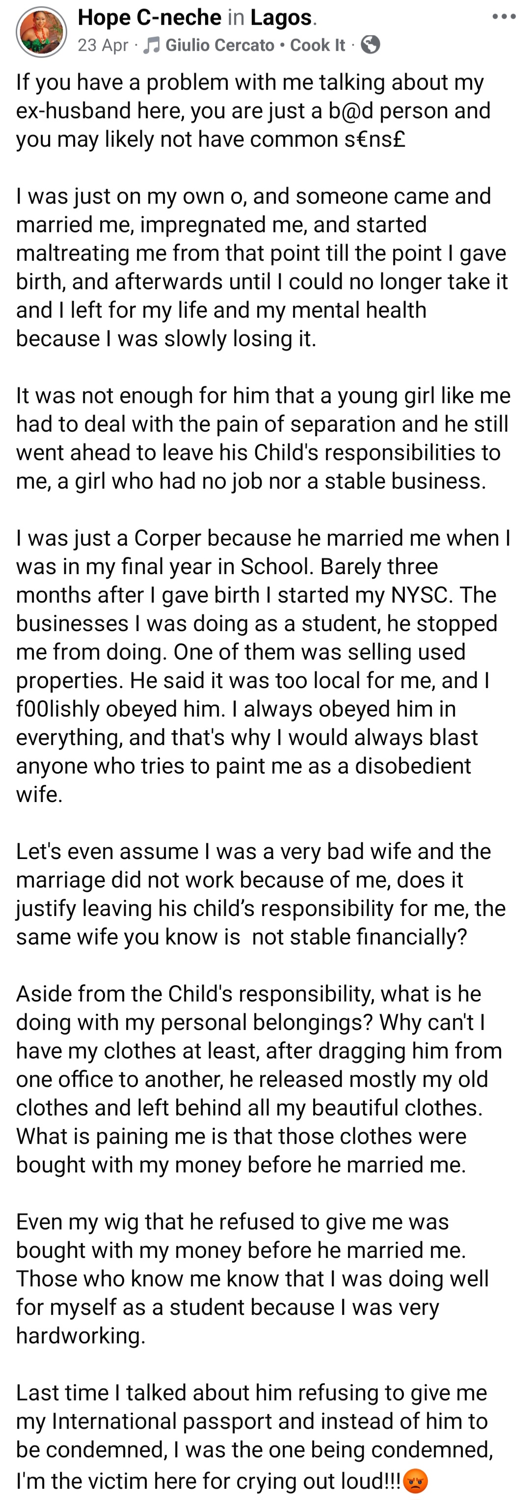 My marriage failed because I