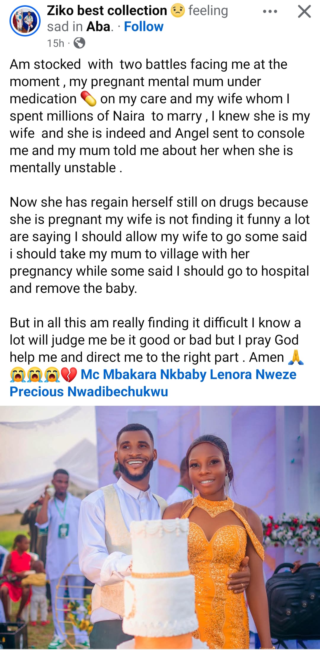 Man reveals dilemma he