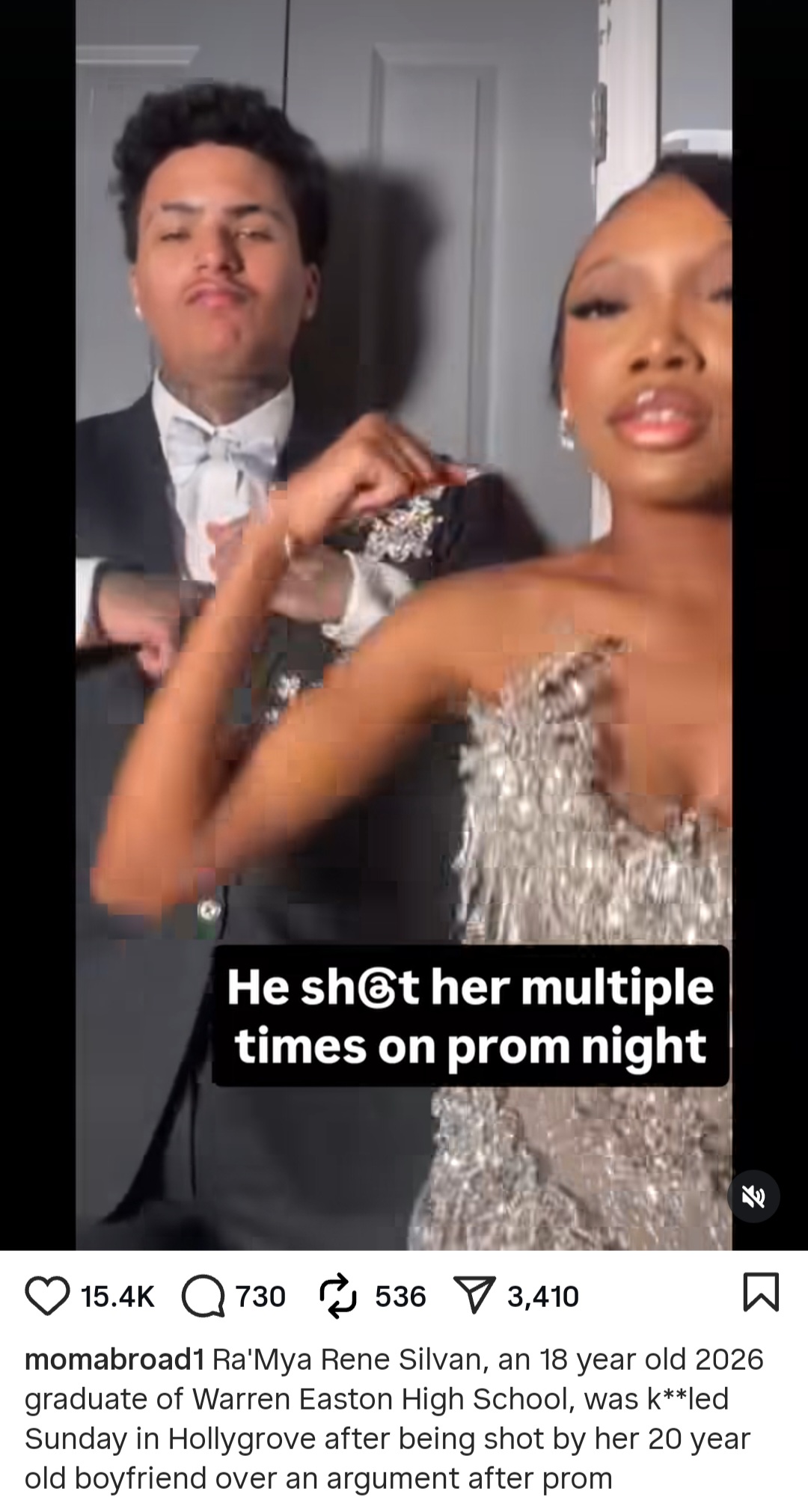 Young couple seen goofing around in prom video hours before the man k!lled the woman