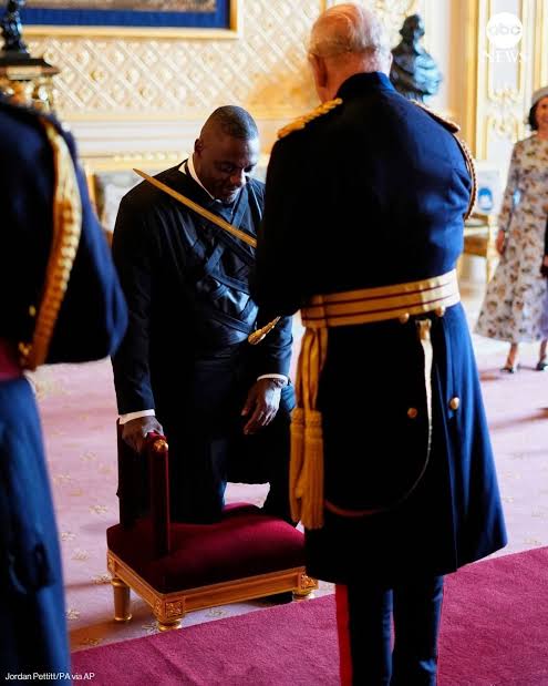 Idris Elba knighted by King Charles for anti-knife crime work (photos)