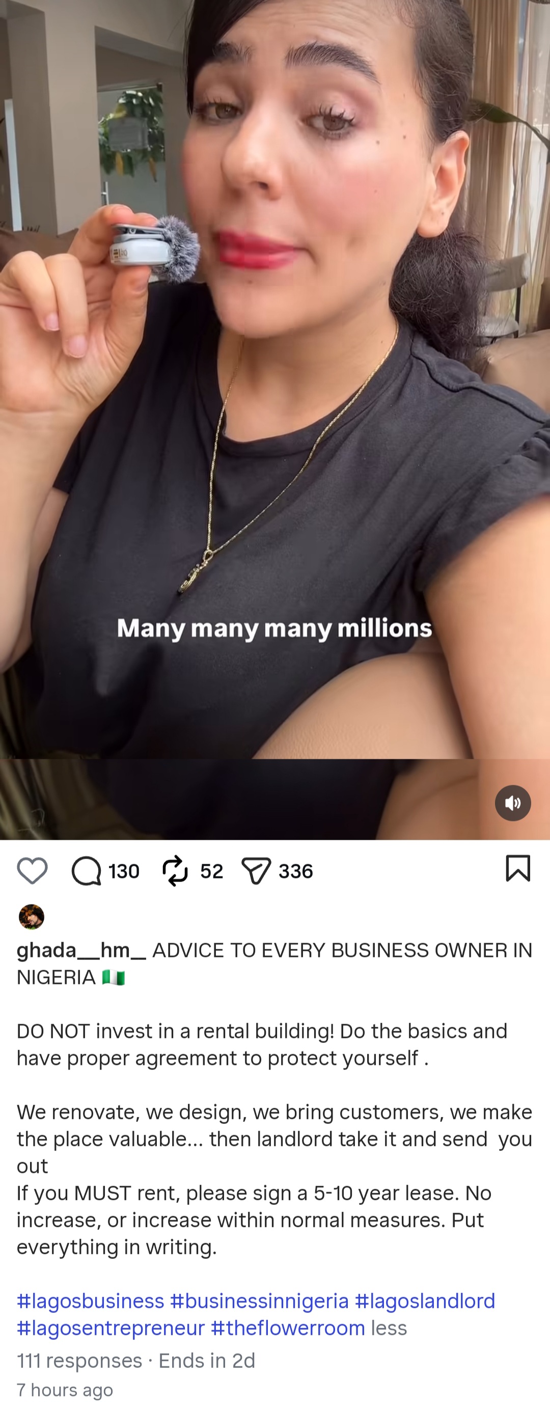 Businesswoman Ghada Ogunlesi laments over 380% rent increase after she renovated rundown property in Lagos