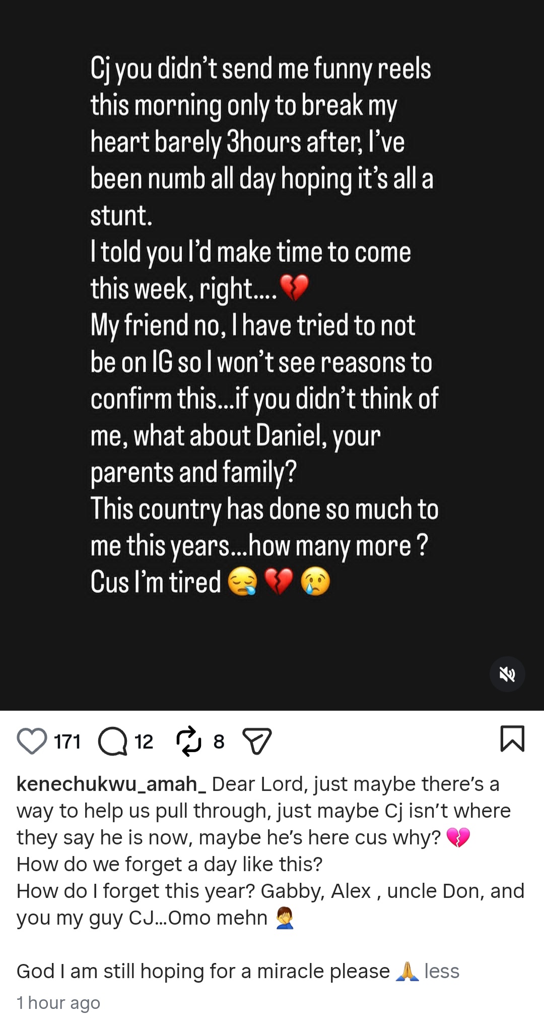 Celebrities narrate final moments of Cjay Nwoks' life as they battled to save the actor