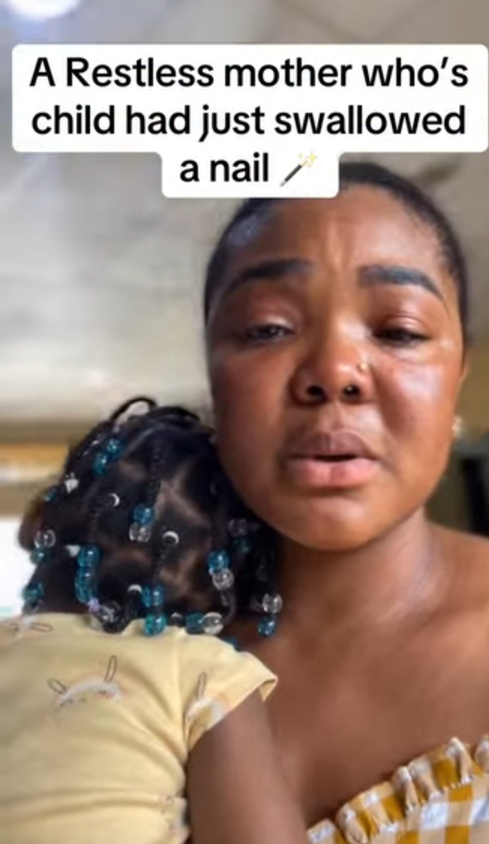 Mother narrates scary experience after her daughter swallowed 2-inches carpenter nail