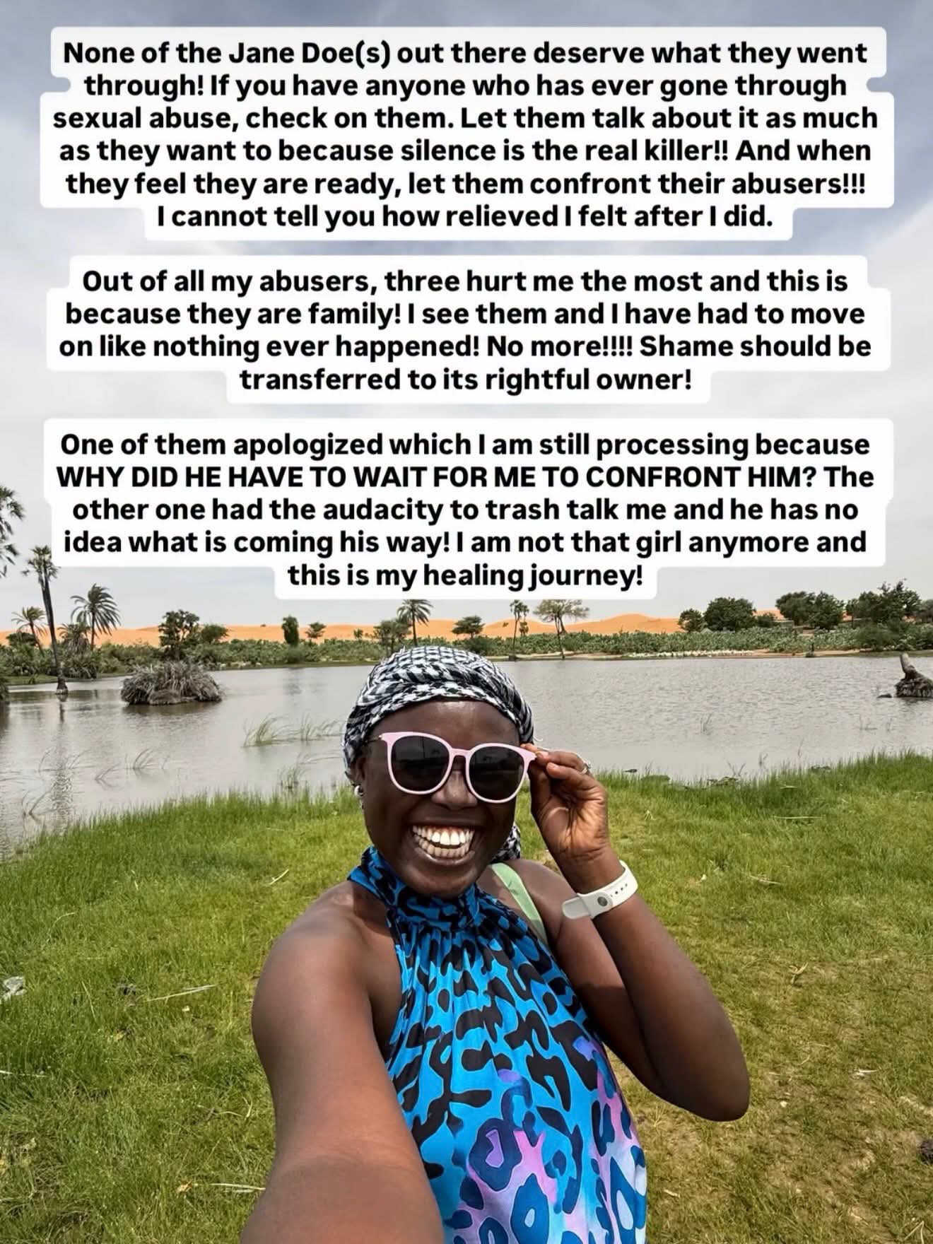 "Family covered him" Travel enthusiast Adenike Daramola shares message from her r@pist after she confronted him