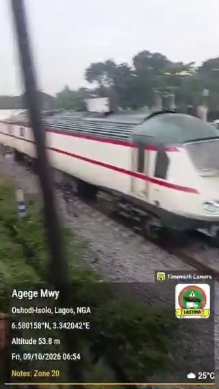 Train rams into car in Lagos