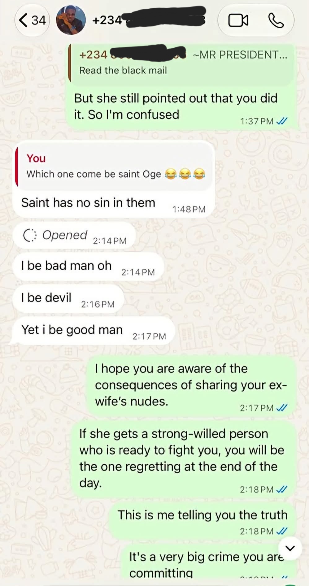 Mum-of-two accuses estranged husband of sending her explicit photos to other women as she shares proof