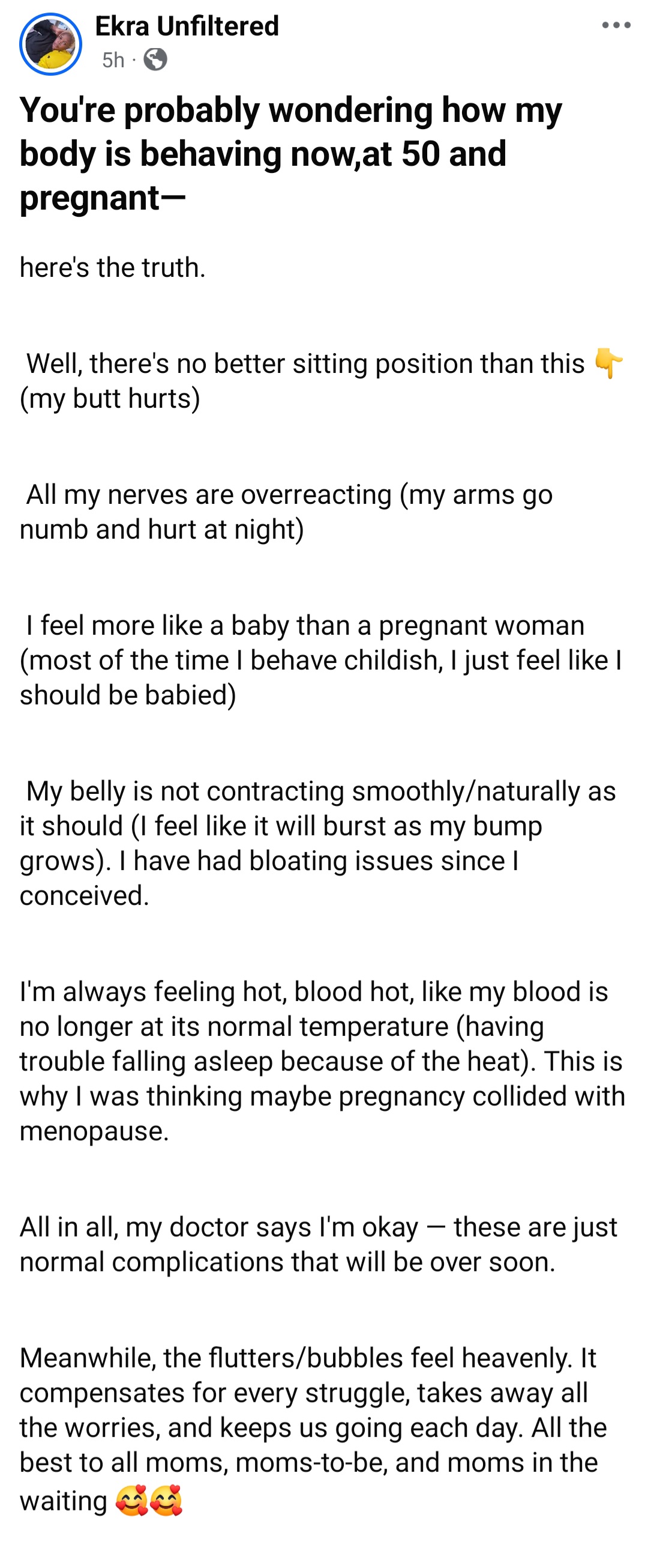 Woman who is pregnant at 50 shares what it's been like