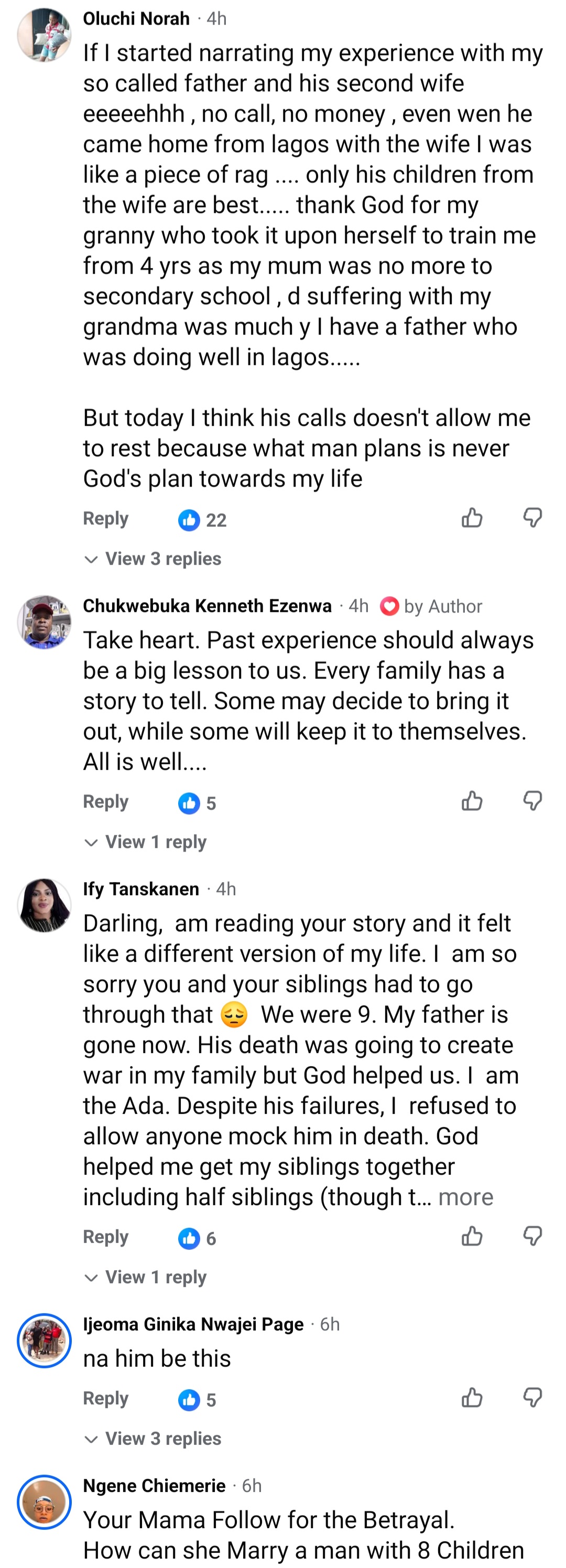 "The first man that failed me was my father" woman writes as she shares how she and her siblings suffered