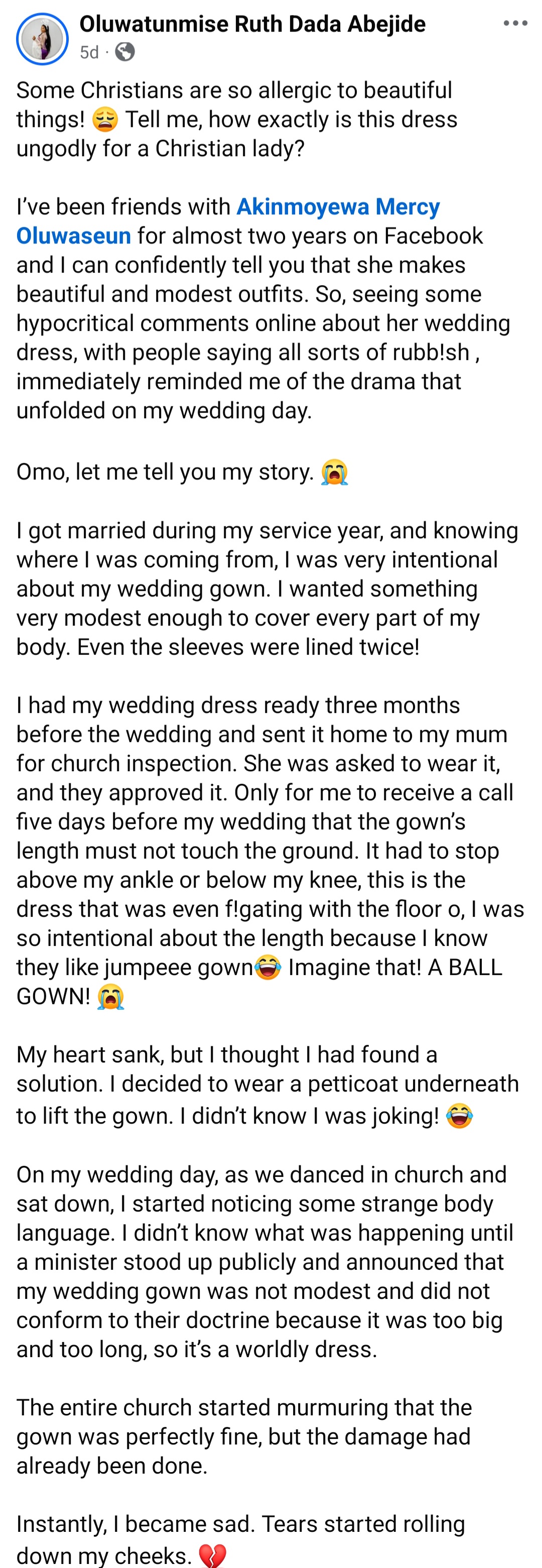 Woman shares how taking pre-wedding photos nearly caused her church to cancel her wedding