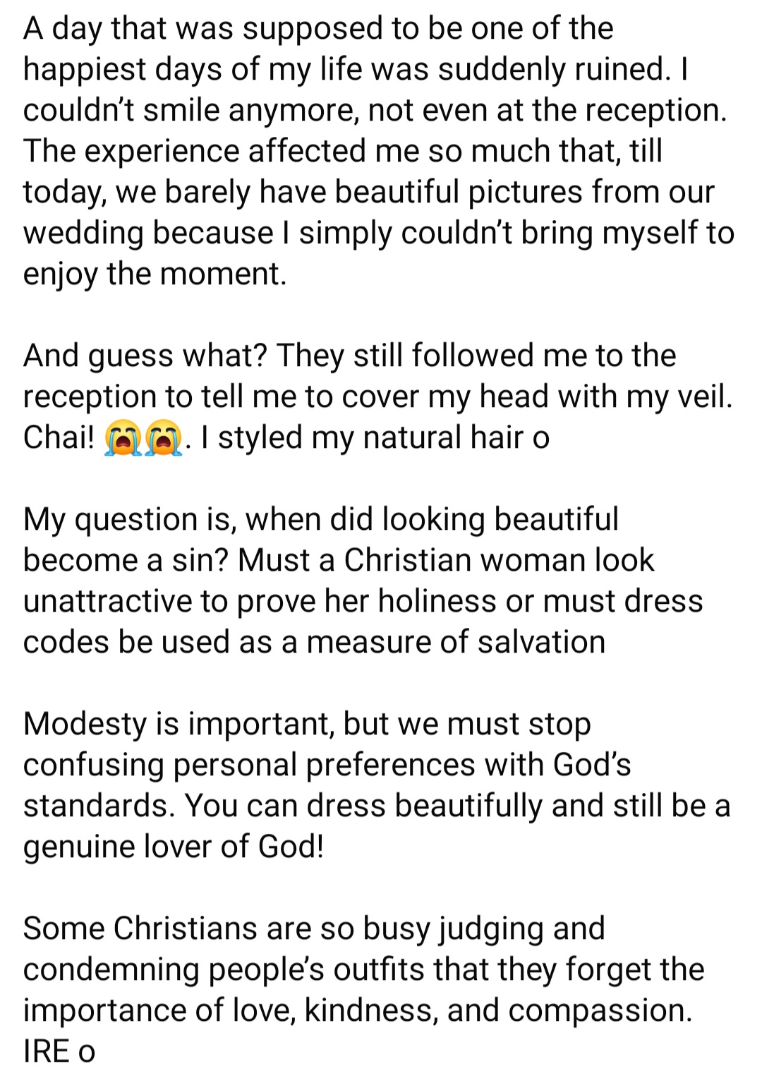 Woman shares how taking pre-wedding photos nearly caused her church to cancel her wedding