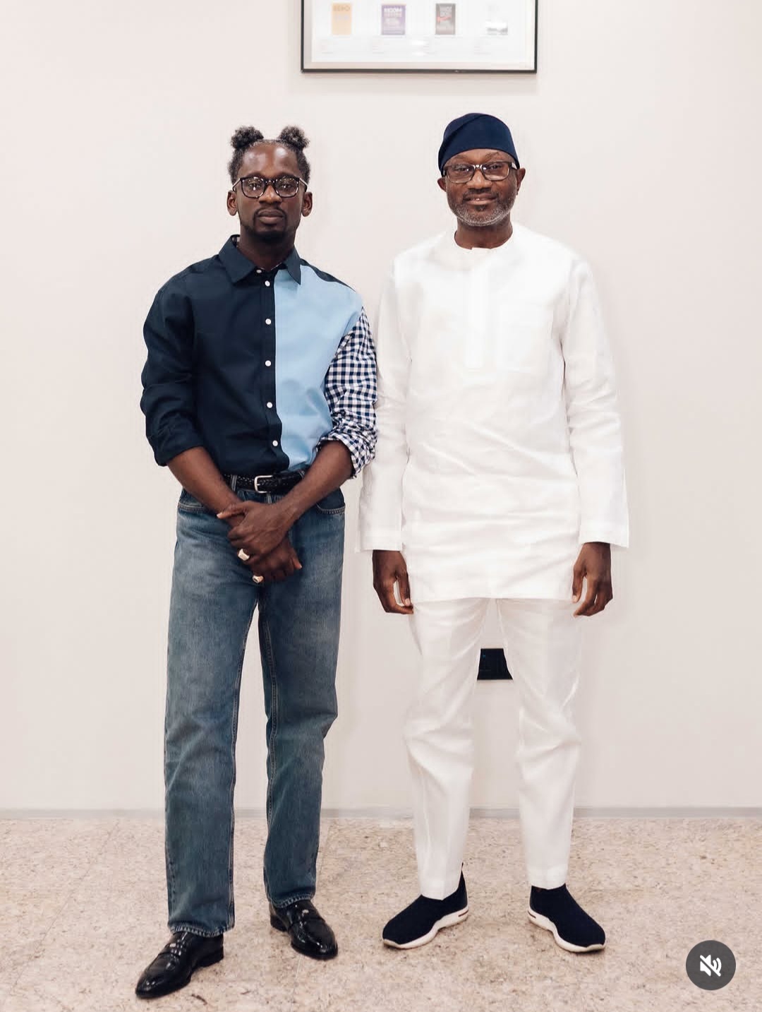 "Wahala for who no get me as son-in-law" Mr Eazi says as he receives his father-in-law Femi Otedola