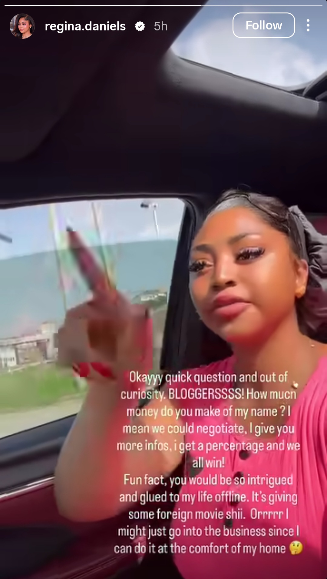 Regina Daniels reacts after video purportedly showing her and her mother calling each other out leaks