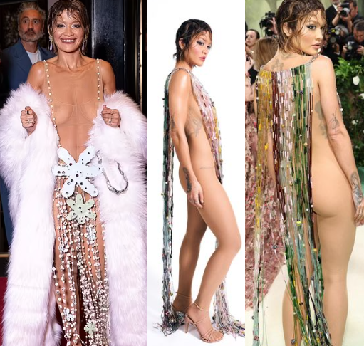 Rita Ora exposes boobs in revealing post-Met Gala look after wearing  equally revealing dress to the event (photos)