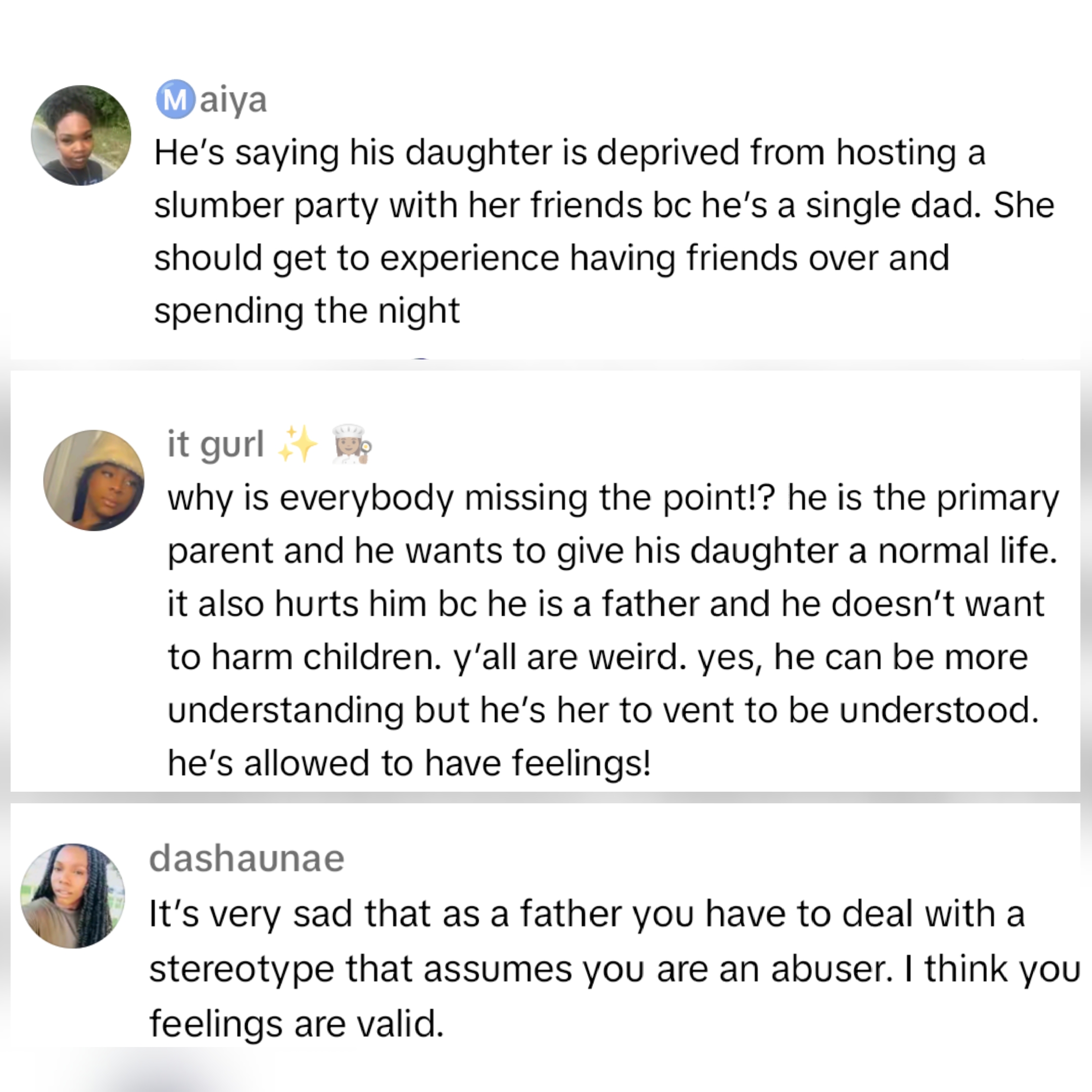 Single dad shares emotional story after moms refused to let their daughters attend his childs slumber party
