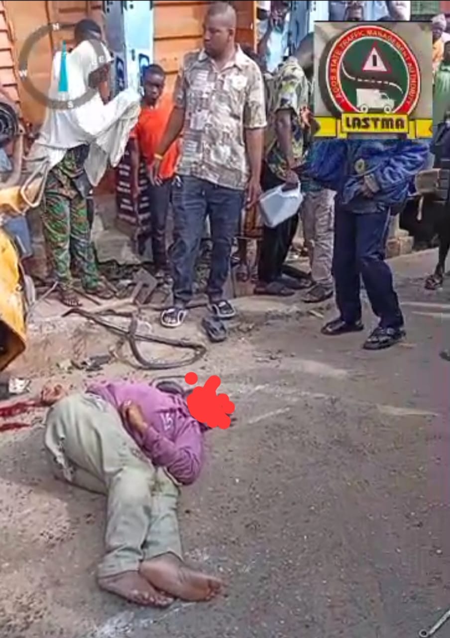 Keke driver crushed to de@th, others injured in Lagos multiple-vehicle crash