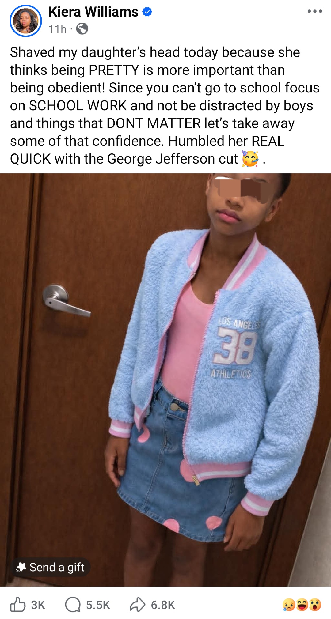 Mother sparks mixed reactions as she shaves daughters hair because the little girl ?thinks being pretty is more important than being obedient"