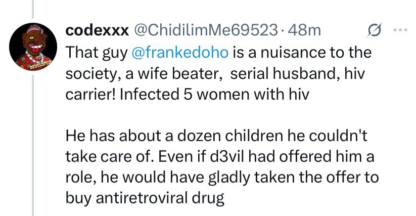 Media personality, Frank Edoho dares X user who made defamatory comments about him