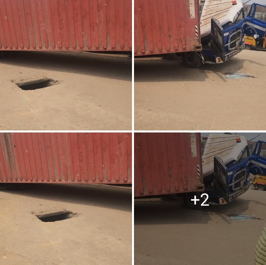 Woman narrates how she cheated d£ath when container fell off trailer on her way to work