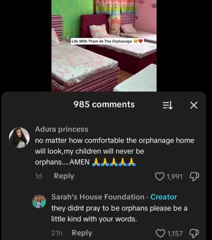 Orphanage home cautions woman over her insensitive comment