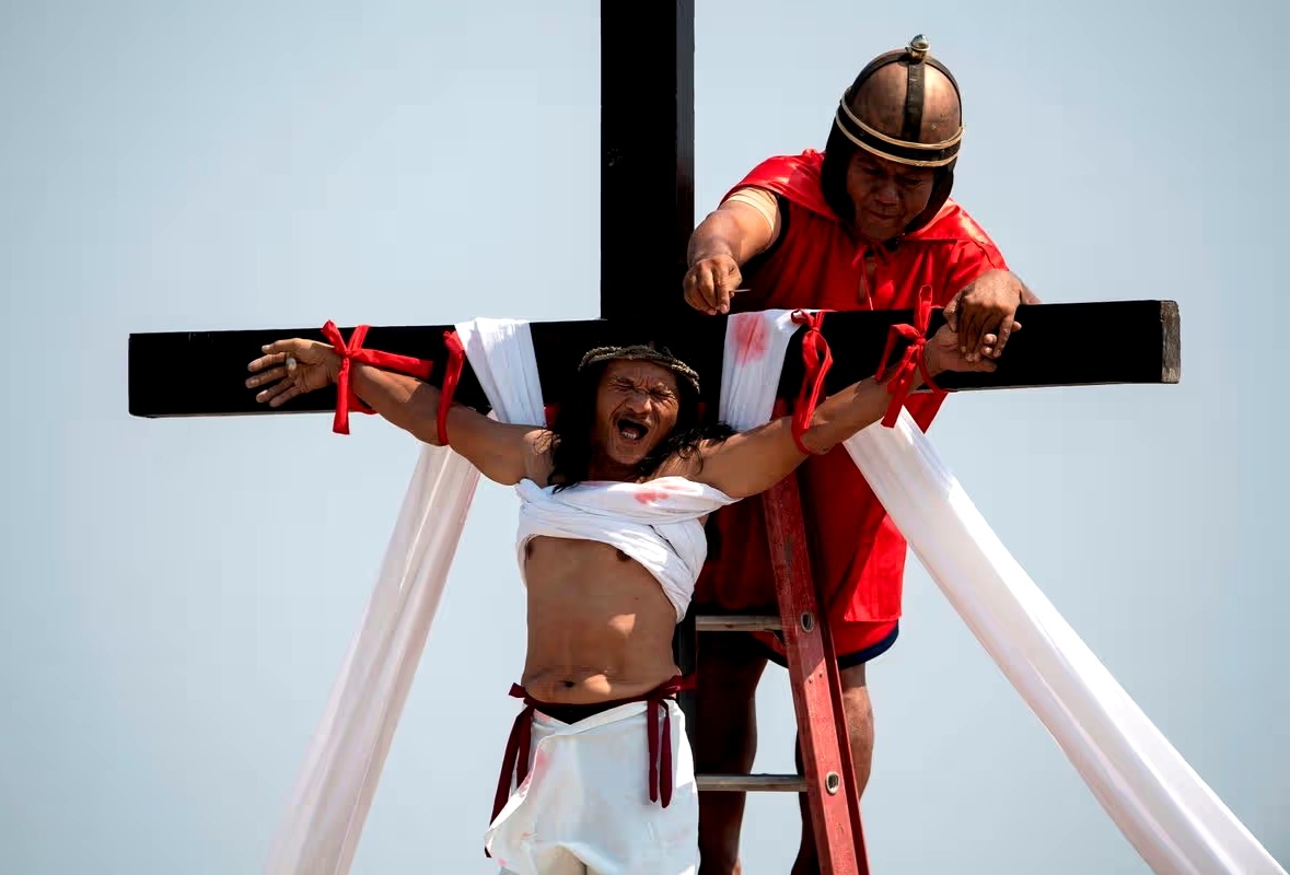 Man nailed to cross for 37th and final time in brutal Good Friday 