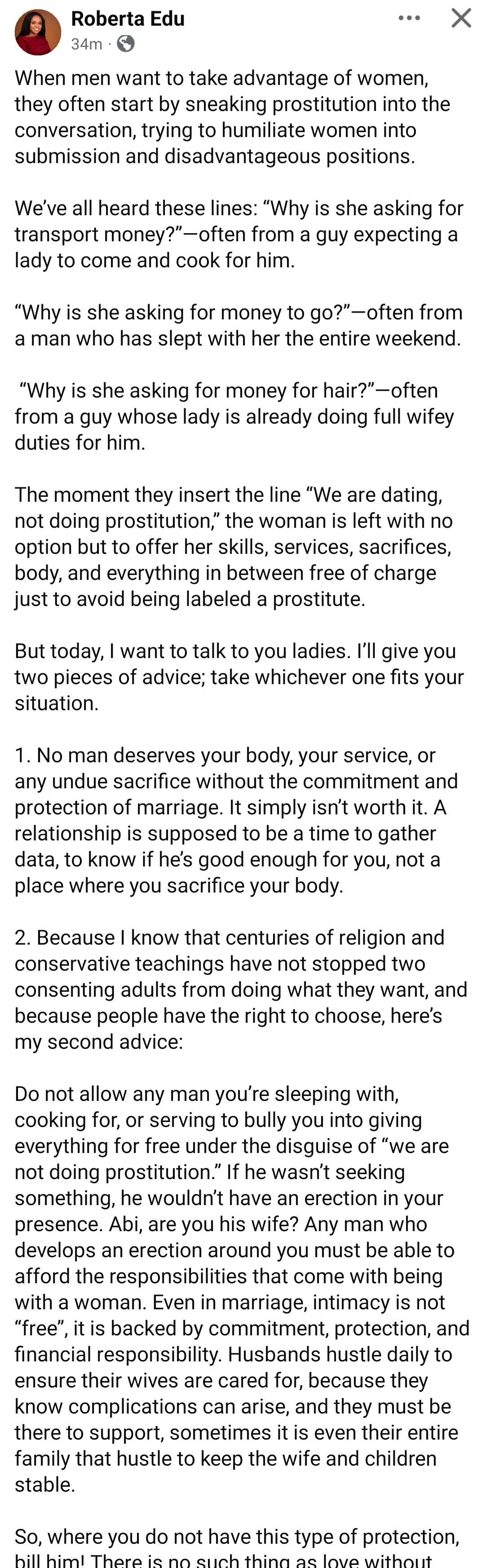 Businesswoman responds to Jim Iyke over his post equating a relationship where money is constantly expected to pr0stitution