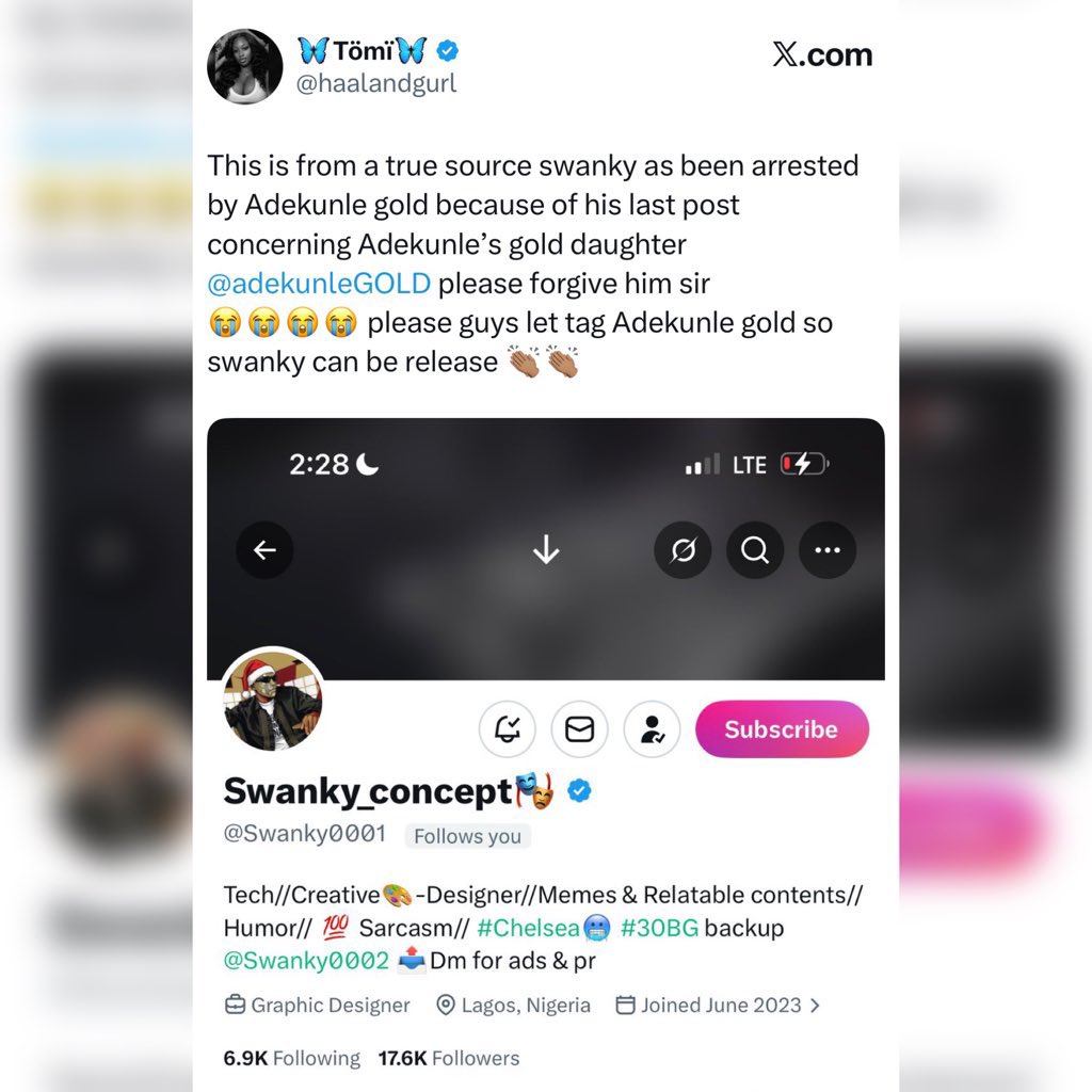 Twitter troll sentenced to 2 years imprisonment for spreading false claims about singer Adekunle Gold