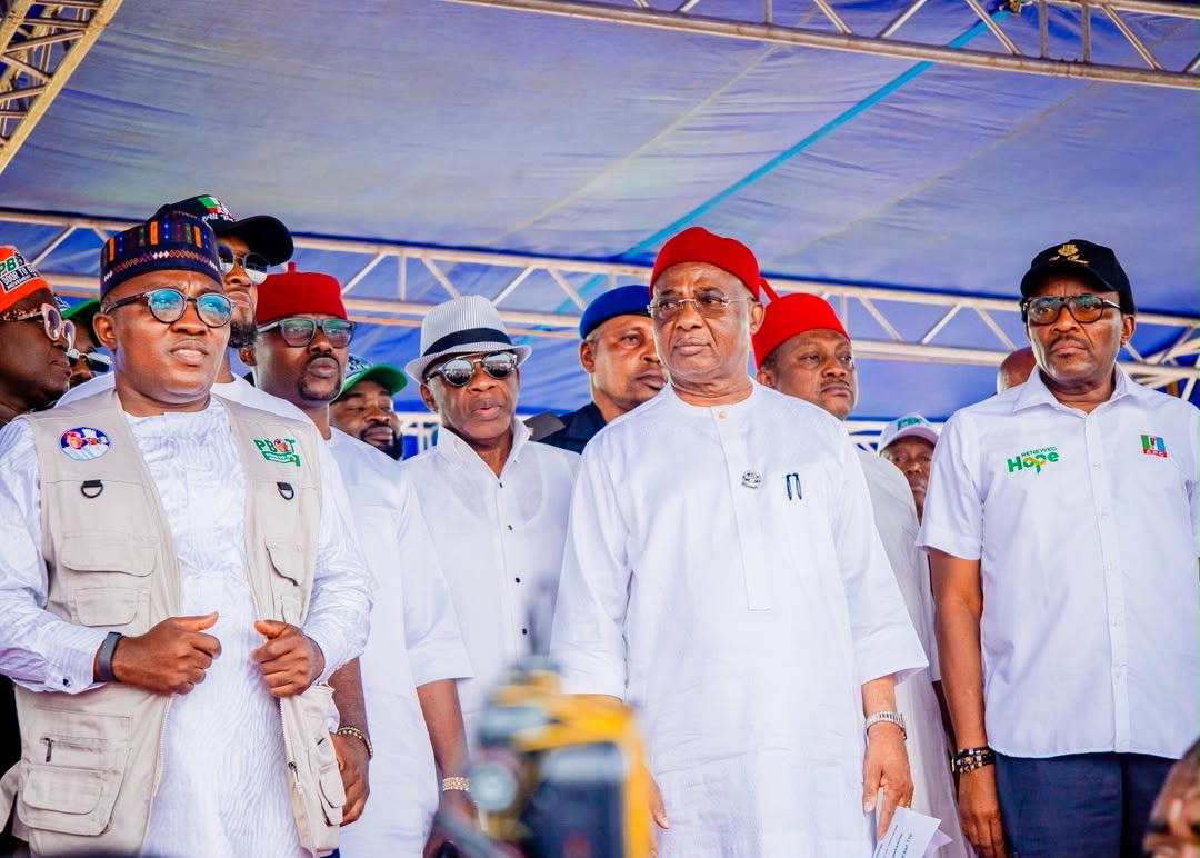 Tompolo Takes PBAT Door-To-Door Movement To Owerri, Deploys 30 Campaign Vehicles As Uzodimma Backs Tinubu’s 2027 Bid
