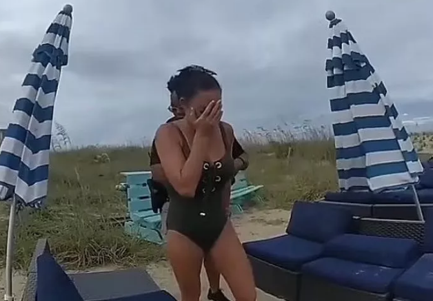 Woman arrested after she was caught moaning while m@sturbating with vibrator  on a beach