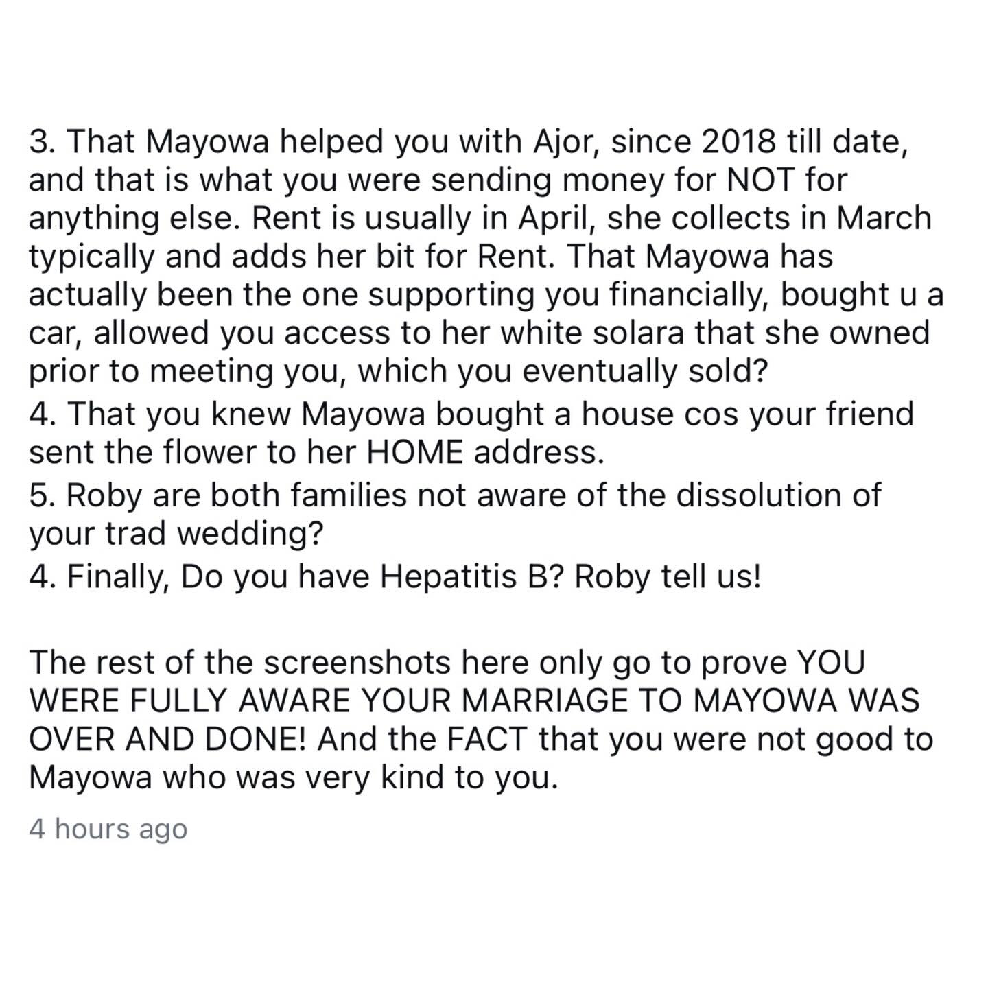 Friend of Mayowa Lambe, ex-wife of OAP Roby Ekpo, speaks in her defence