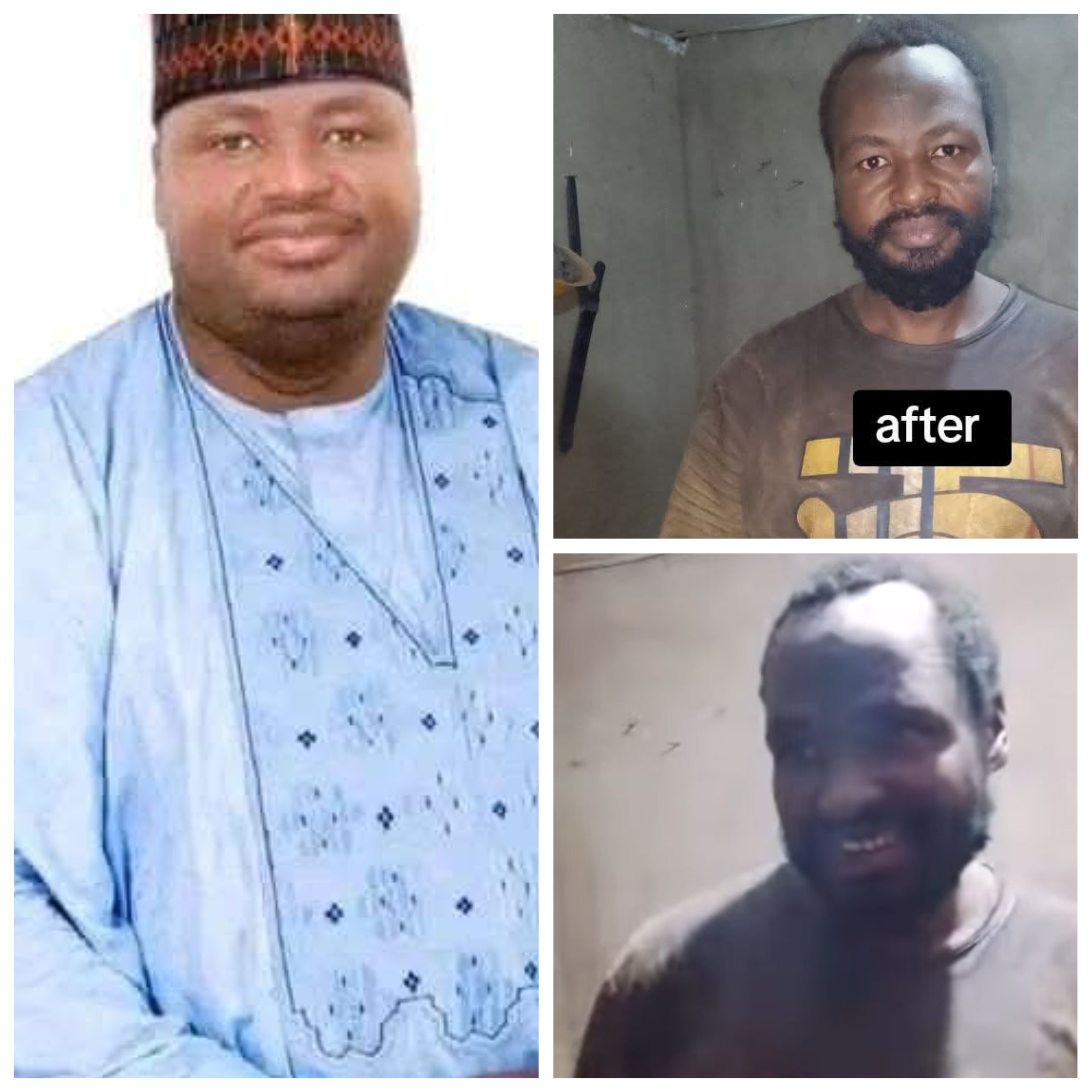 Before and after photos of Zamfara engineer who regained freedom after 4 months in bandits