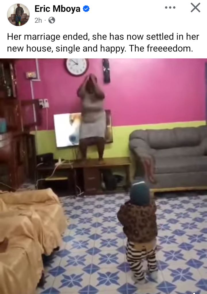 Kenyan woman celebrates as she moves into new house after her marriage ended (video)