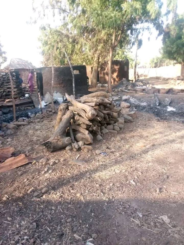 Burnt houses in Borno community after Boko Haram attack
