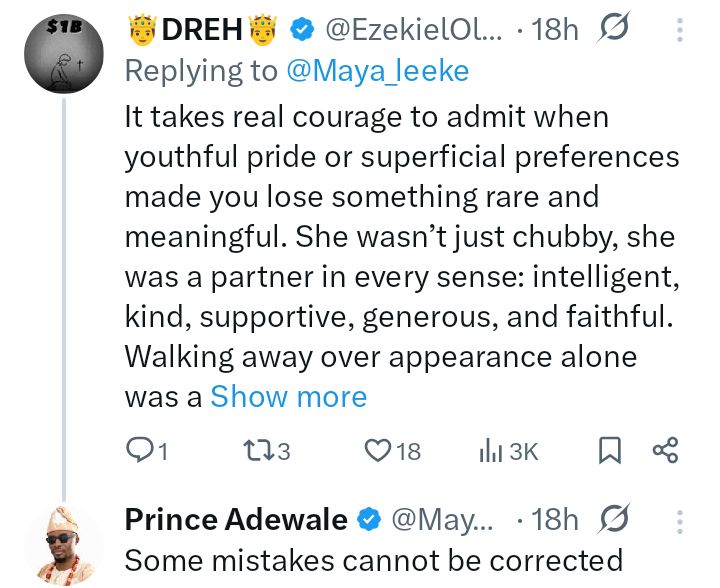 Nigerian man expresses regret for walking away from an