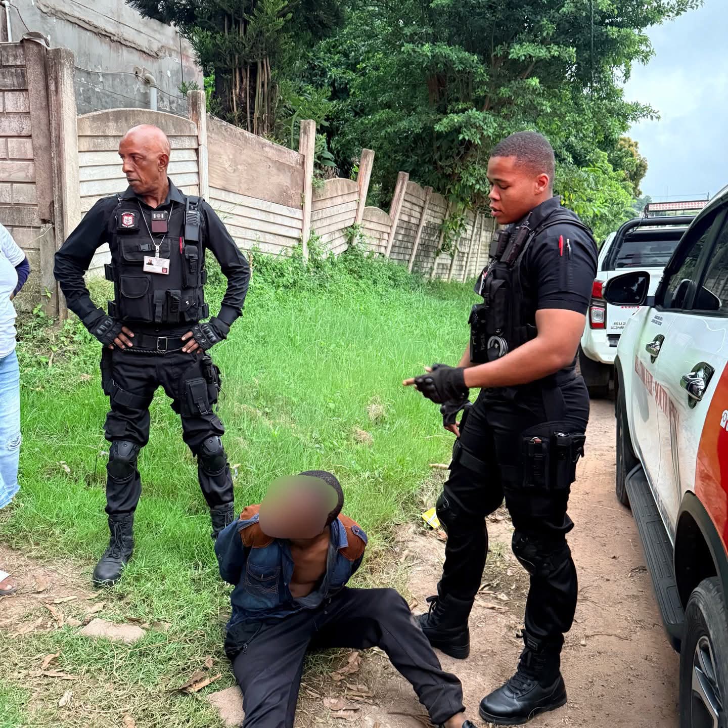 Reaction Unit South Africa officers at the scene