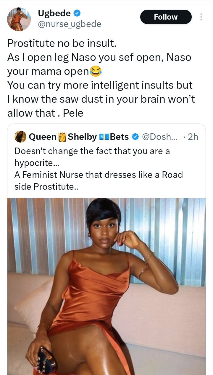 Try more intelligent insults - Nigerian nurse hits back at woman who says she dresses like a 