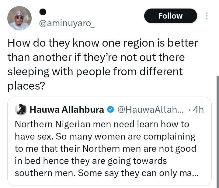 Many women are complaining to me that their Northern men are not good in bed - Nigerian woman, Hauwa says