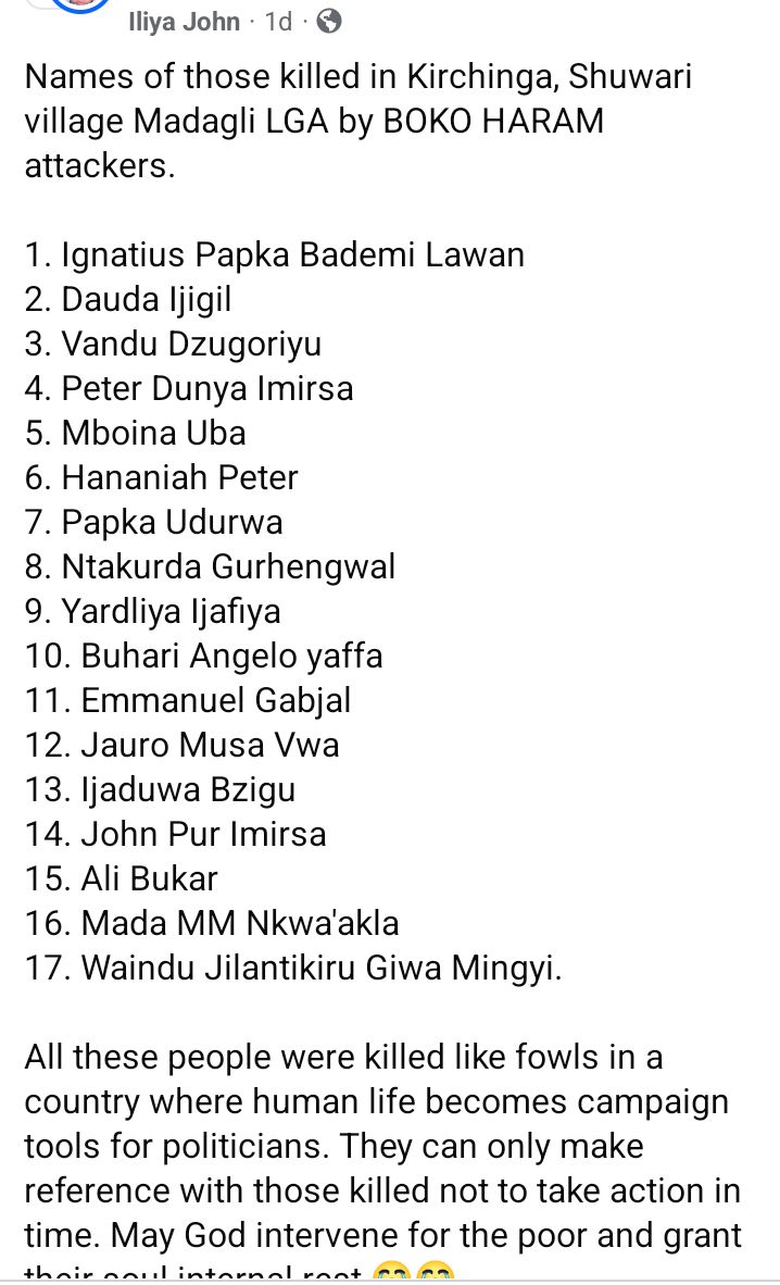 25 k!lled as suspected terrorists attack Adamawa villages