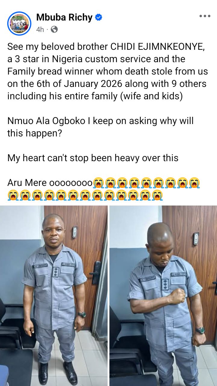 Funeral service of ten family members who d!ed in motor accident set to be held in Imo State