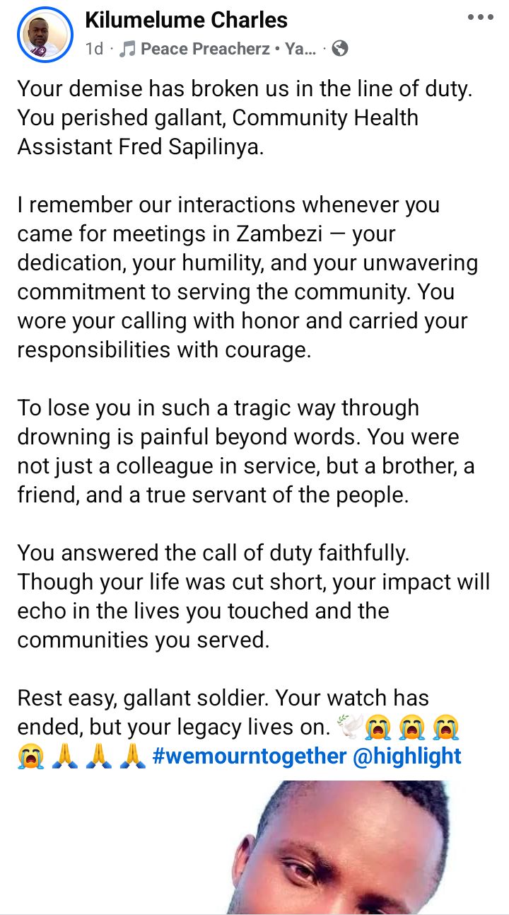 Newly married teacher and health worker drown while searching for internet connectivity to submit monthly reports