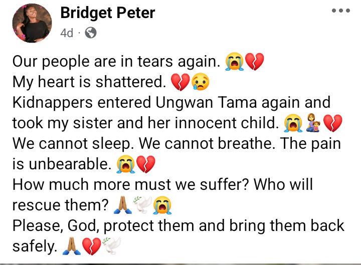 Bandits abduct woman and her child in Kaduna community