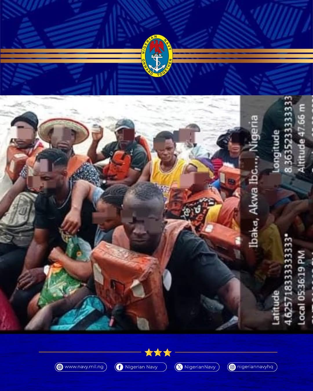Nigerian Navy foils sea robbery, rescues 16 passengers in Calabar