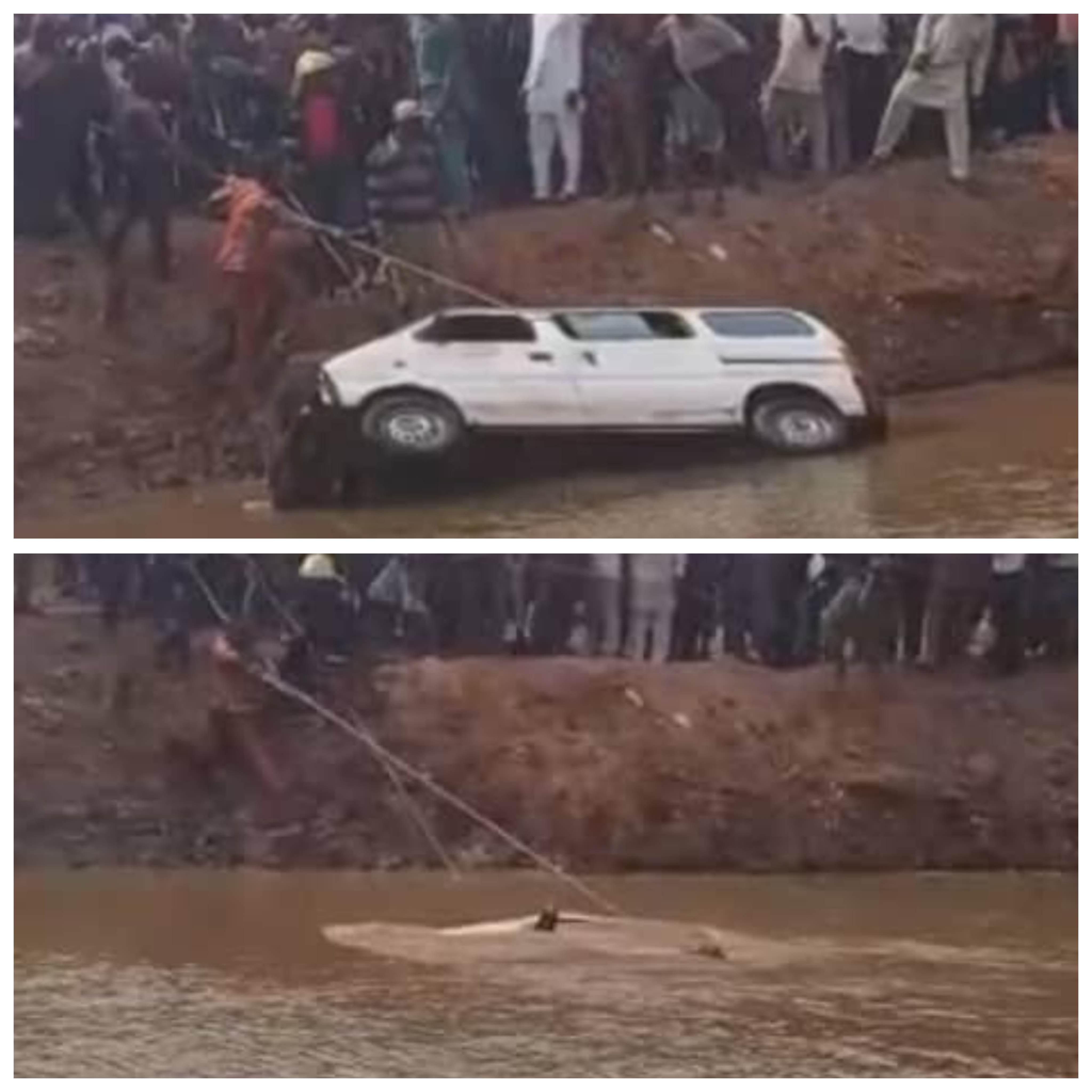 Three d!e, five rescued as bus plunges into river in Oyo (video)