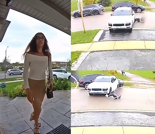 Shocking moment woman steals man's porsche and runs owner over (video)
