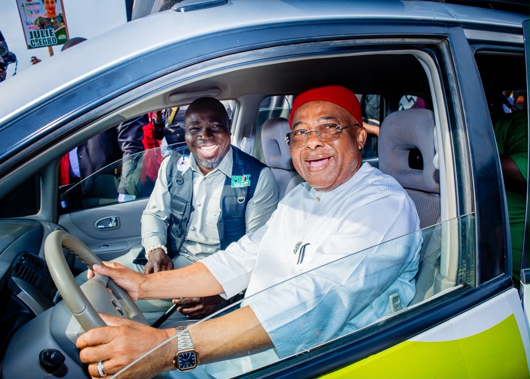Tompolo Takes PBAT Door-To-Door Movement To Owerri, Deploys 30 Campaign Vehicles As Uzodimma Backs Tinubu’s 2027 Bid