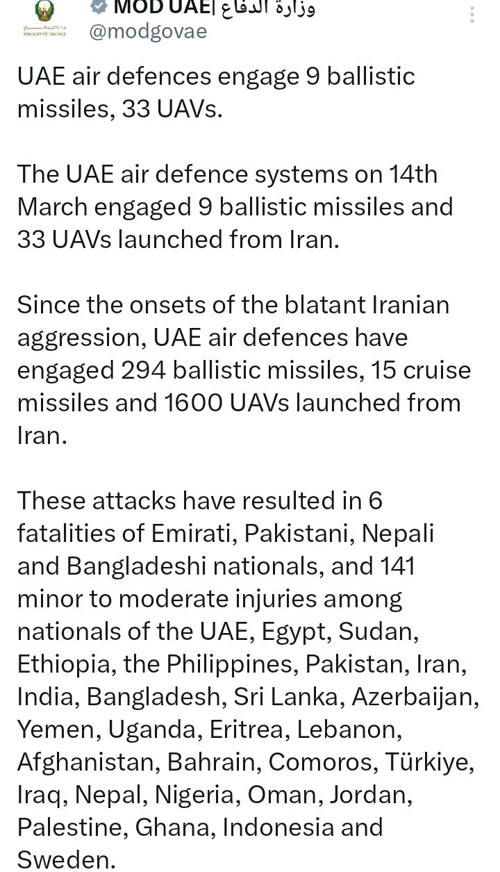 Six d3ad, Nigerians injured as Iran hits UAE again