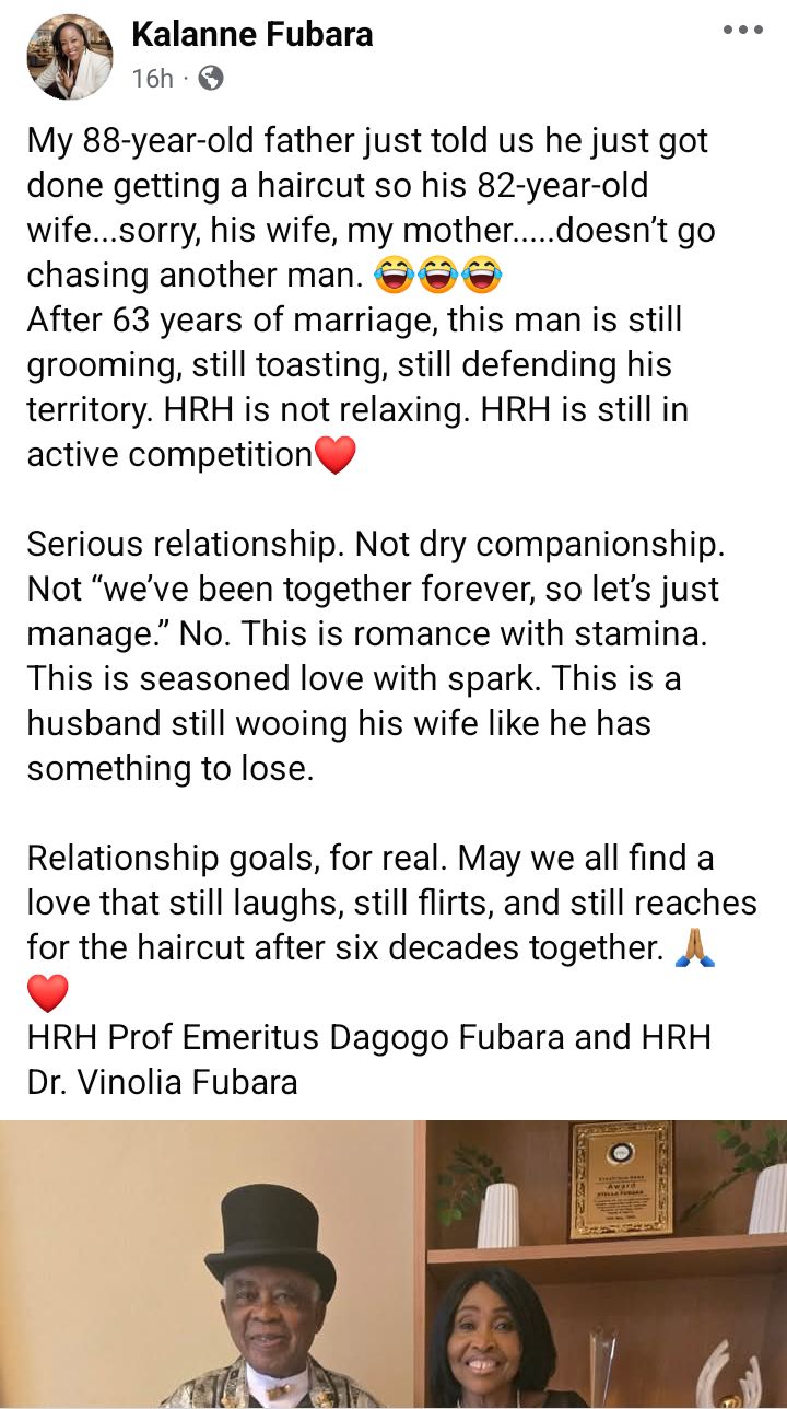 88-year-old Rivers monarch says he got fresh haircut so his 82-year-old wife "doesn?t go chasing another man"