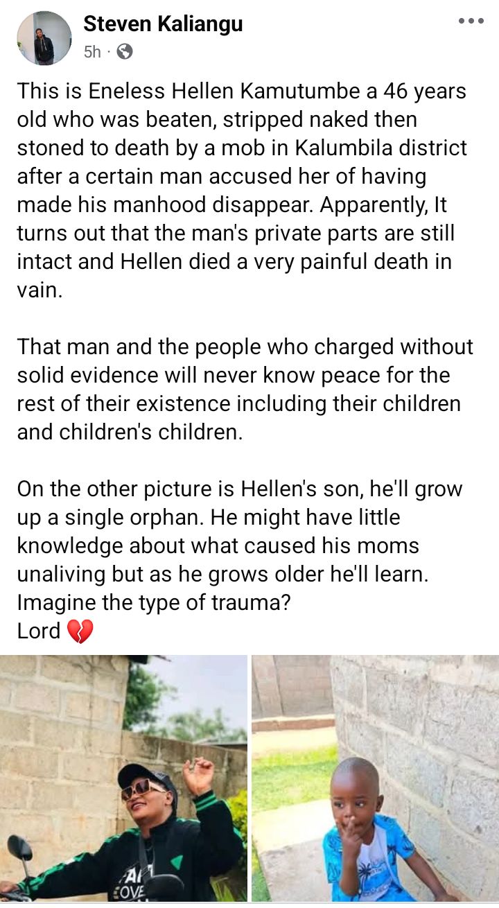 Mob k!lls woman accused of making men