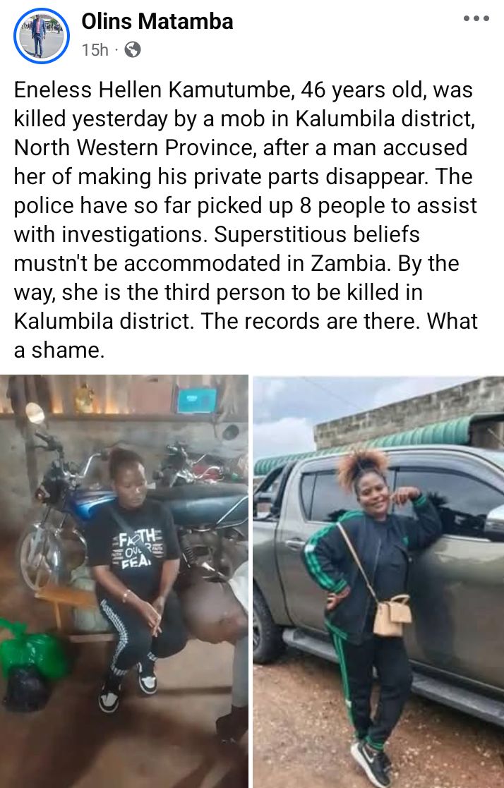 Mob k!lls woman accused of making men's manhood to 'disappear' (video)